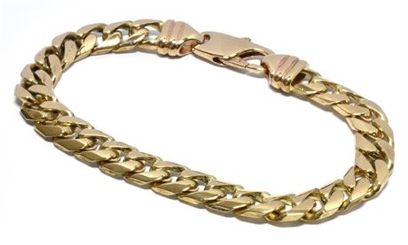 Cash Converters - Valued $4500 9CT Yellow Gold Flattened Curb-Link Bracelet