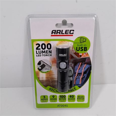 arlec led 400 lumen rechargeable torch